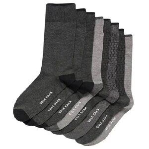 Cole Haan Men’s Grey Casual Dress Crew Socks - 8 pairs - Shoe Size 7-12 - NWT